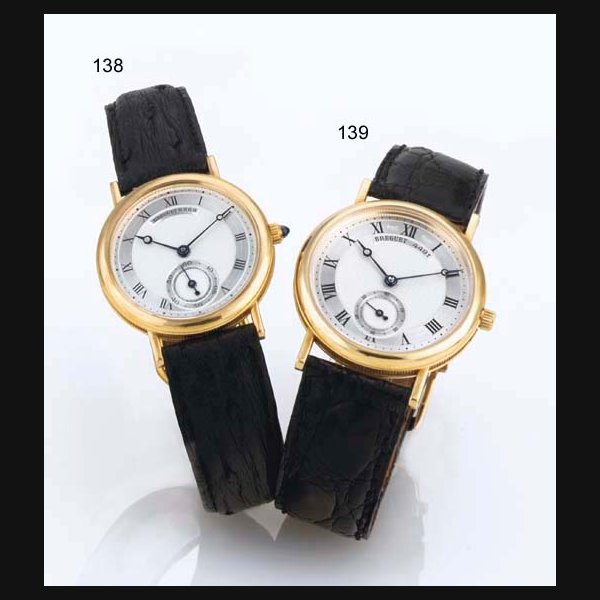 Breguet. An 18k Gold Wristwatch SIGNED BREGUET, MOVEMENT NO. 1276, NO. 2266, CIRCA 1985