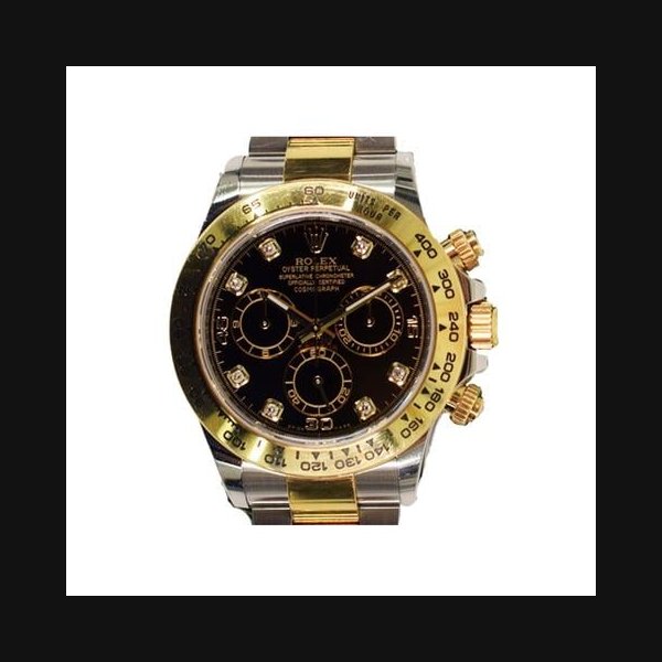 Rolex DaytonaStainless Steel and Yellow Gold Black Diamond Dial 116503G