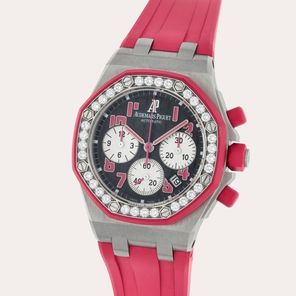Audemars Piguet Royal Oak Offshore ‘Ladycat’, Reference 26266SK.ZZ.D069CA.01 | A limited edition stainless steel and diamond-set chronograph wristwatch with date | Circa 2009 · 26266SK.ZZ.D069CA.01