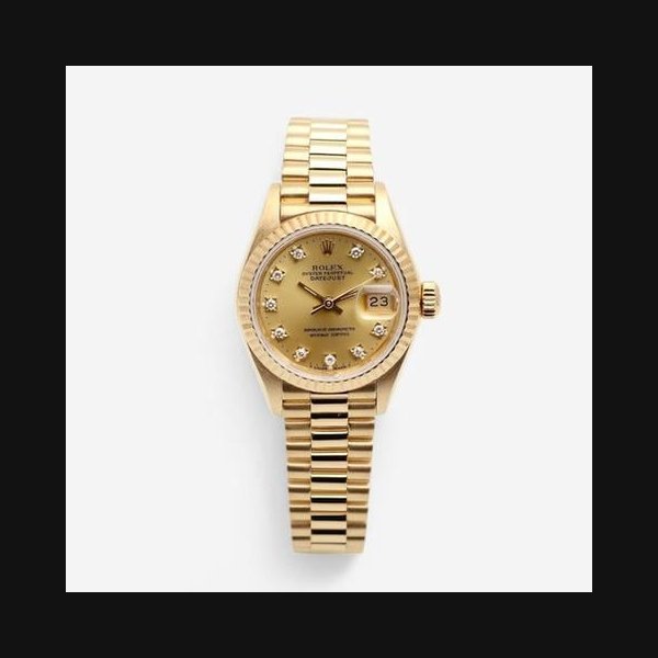RolexDatejust 26 Women's Gold Watch 69178G Gold Original Ten Point Diamond 1989 [U]