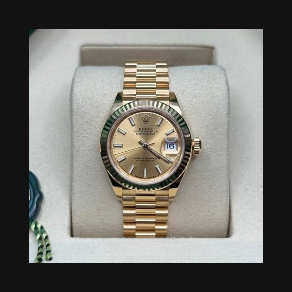 Rolex Rolex Lady-DatejustNEW 2026 Champagne Index Dial 18K Yellow Gold President Bracelet