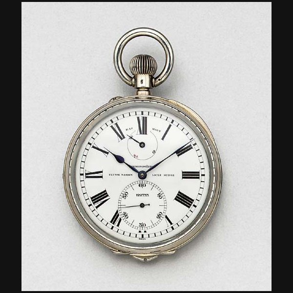 Ulysse Nardin Ulysse Nardin. A fine sterling silver openface keyless lever deckwatch with up and down indicator and electrical timing device SIGNED ULYSSE NARDIN, LOCLE, SUISSE, CHRONOMETRE, NO. 122733, CIRCA 1944, Price & Market Data