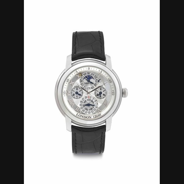 Audemars Piguet Audemars Piguet. A Fine and Large 18k White Gold Automatic Perpetual Calendar Wristwatch with Equation of Time and Moon Phases Signed Audemars Piguet, Jules Audemars, Equation du Temps, Ref. 26003, Movement No. 548'875, Case No. F65024, Circa 2007