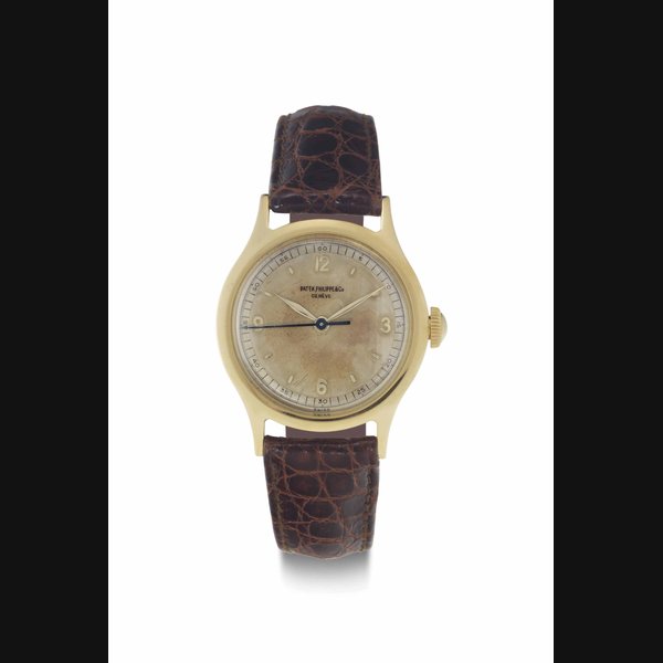 Patek Philippe. A Fine and Rare 18k Gold Wristwatch with Indirect Center Seconds SIGNED PATEK PHILIPPE & CO., GENÈVE, REF. 565, MOVEMENT NO. 864'797, CASE NO. 644'571, MANUFACTURED IN 1946