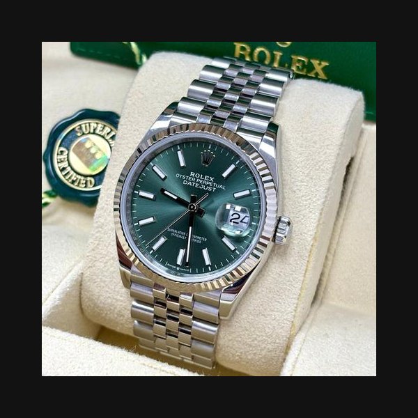 Rolex Datejust36 126234 Green Dial Jubilee band + Box