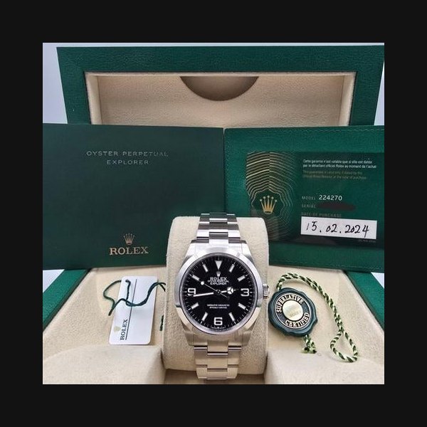 Rolex Rolex Explorer2024 FULL SET Explorer I 40mm 224270 Steel Black Dial