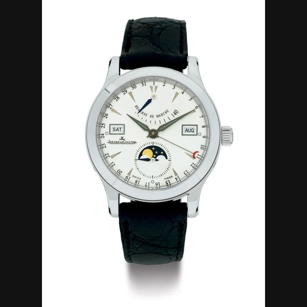 JAEGER-LECOULTRE. A STAINLESS STEEL AUTOMATIC WRISTWATCH WITH TRIPLE CALENDAR, POWER RESERVE AND MOON PHASES SIGNED JAEGER-LECOULTRE, MASTER CONTROL 1000 HOURS, NO. 507, REF. 147.8.41.S, CIRCA 2005