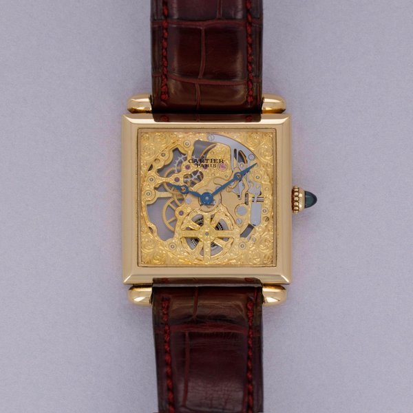 Cartier Cartier Carrée Tank Obus 2380C Skeleton CPCP 18k YG