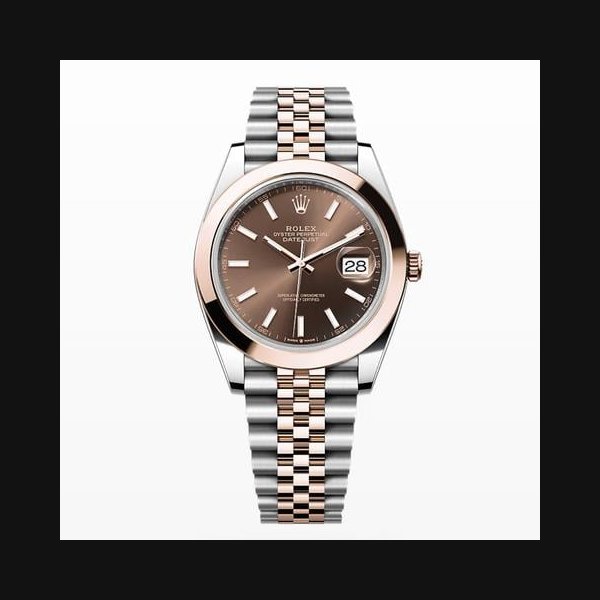 Rolex Datejust41 NEW 2024 Chocolate Brown Index Dial Two Tone Rose Gold Smooth Bezel Jubilee Ref. 126301