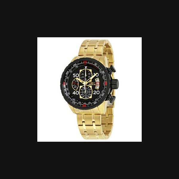Invicta InvictaAviator Chronograph Black Dial Gold-plated Men's Watch 17206