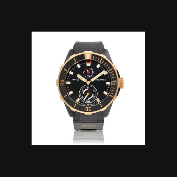 Ulysse Nardin Ulysse Nardin Diver Chronometer Monaco Limited Edition, Reference 1185-170 | A limited edition pink gold and titanium wristwatch with date and power reserve indication, Circa 2018 | 雅典 | Diver Chronometer Monaco Limited Edition 型號1185-170 | 限量版粉紅金及鈦金屬腕錶，備日期及動力儲備顯示，約2018年製 · 1185-170