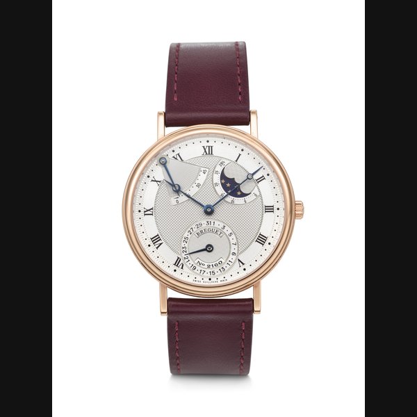 BREGUET, PINK GOLD MOONPHASE 'CLASSIQUE' WITH DATE AND POWER RESERVE, REF. 3137BR 11/986