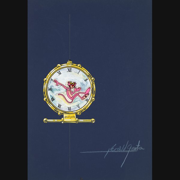 Gérald Genta Design of a Gérald Genta desk clock with accompanying NFT  Circa 1988