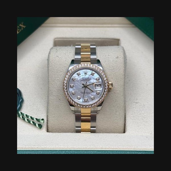Rolex Rolex Lady-DatejustNEW 2026 Mother of Pearl Diamond Dial Two Tone Yellow Gold Diamond Oyster