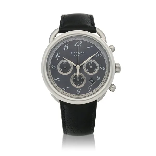 Hermès Arceau Chronographe, Ref. AR4.910  Stainless steel chronograph wristwatch with date  Circa 2016