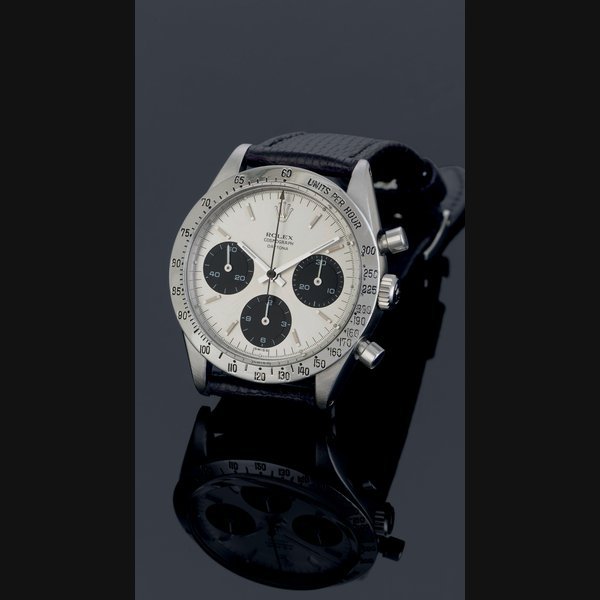 Rolex ROLEX. A FINE STAINLESS STEEL CHRONOGRAPH WRISTWATCH SIGNED ROLEX, COSMOGRAPH DAYTONA, CASE NO. 1597744, REF. 6239, CIRCA 1965 · 6239