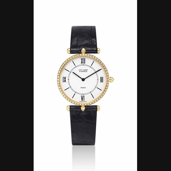 VAN CLEEF & ARPELS. A LADY'S 18K GOLD AND DIAMOND-SET WRISTWATCH SIGNED VAN CLEEF & ARPELS, PARIS, PIERRE ARPELS MODEL, REF. 18101 B1, CASE NO. 86'884, CIRCA 1998