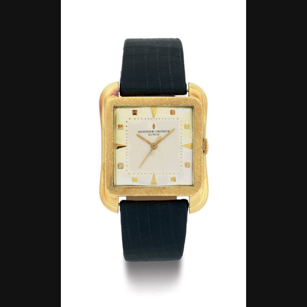 VACHERON CONSTANTIN. A FINE AND RARE 18K GOLD AUTOMATIC OVERSIZED WRISTWATCH WITH CENER SECONDS SIGNED VACHERON & CONSTANTIN, GENEVE, CIOCCOLATONE MODEL, MOVEMENT NO. 522132, CASE NO. 349861, REF. 4737, MANUFACTURED IN 1956