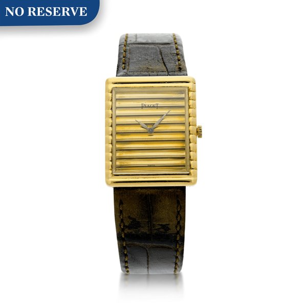 Piaget REFERENCE 91490 A YELLOW GOLD RECTANGULAR WRISTWATCH, CIRCA 1980