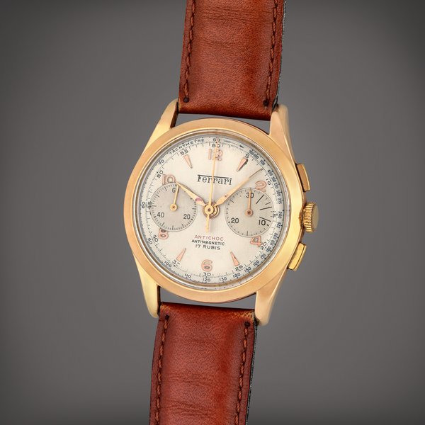 Ferrari | Lemania Reference 105 | A yellow gold chronograph wristwatch | Circa 1950