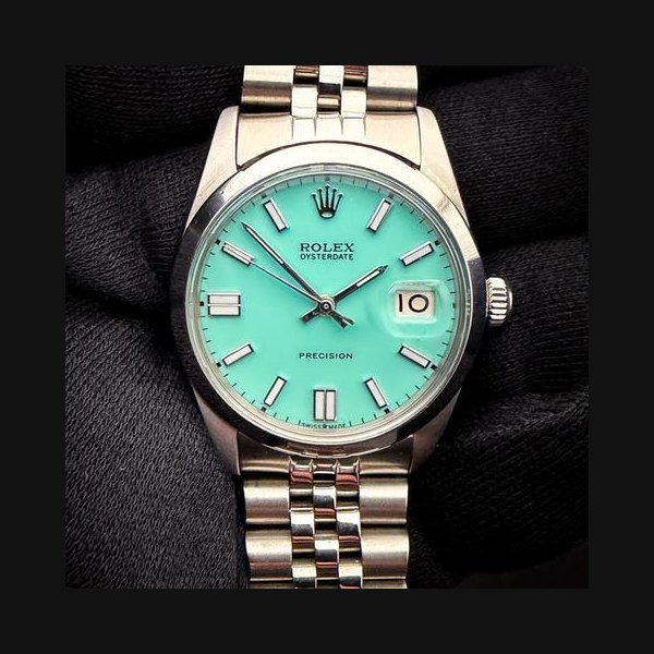 Rolex Rolex Oysterdate PrecisionOyster Date 6694 1967 w Custom Aquamarine Dial