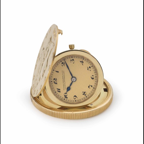 Patek Philippe. An Early and Rare 18k Gold United States of America Twenty Dollar Coin Watch with Champagne Dial and Breguet Numerals SIGNED PATEK PHILIPPE & CIE, GENEVA, MOVEMENT NO. 164'034, CASE NO. 602'129, MANUFACTURED IN 1910
