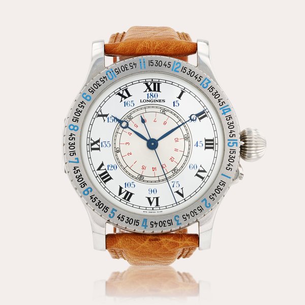 Longines Lindbergh Hour Angle Watch, limited edition, reference 876.5238    Montre bracelet en acier |  Stainless steel wristwatch    Vers 1988 |  Circa 1988