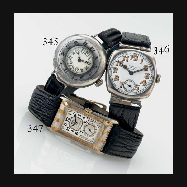 ROLEX. AN EARLY SILVER HALF HUNTER CASE WATER-RESISTANT WRISTWATCH WITH ENAMEL DIAL SIGNED ROLEX, CASE NO. 1075476, CIRCA 1915