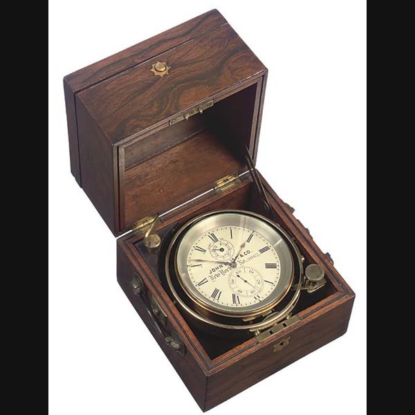 A George V rosewood and brass-mounted two-day marine chronometer, circa 1915