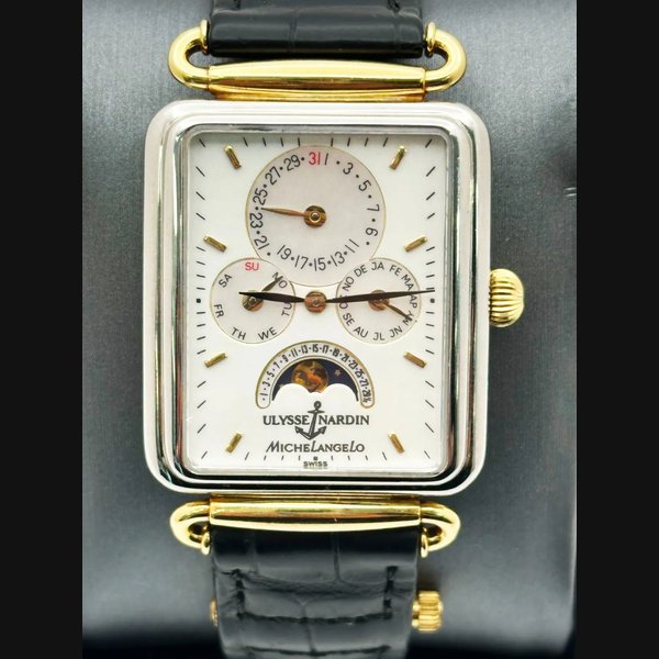 Ulysse Nardin VINTAGE ULYSSE NARDIN 164-44 MICHELANGELO TRIPLE CALENDAR STEEL & GOLD