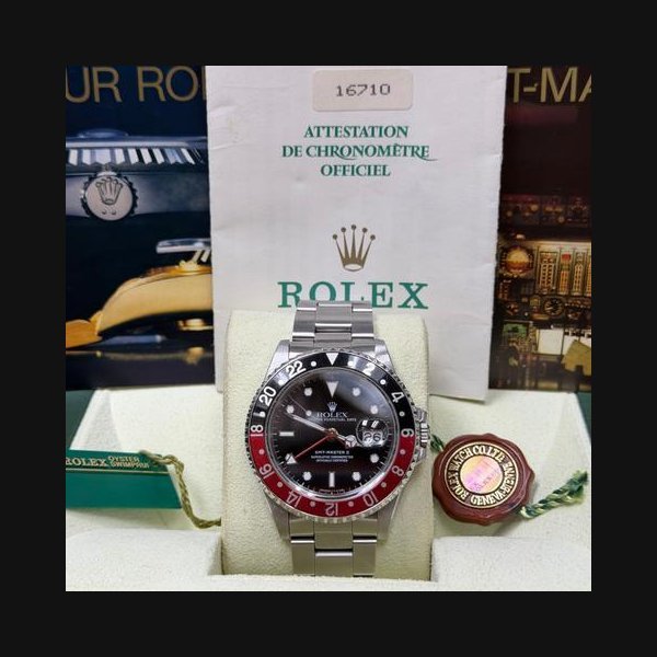 Rolex Rolex GMT-Master II1991 PAPERS GMT-Master II 40mm COKE 16710 COMPLETE SET