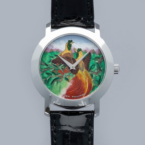 Patek Philippe Patek Philippe Calatrava 5075G-015 Cloisonne Enamel Birds of Paradise Paradisaea Minor 18k WG