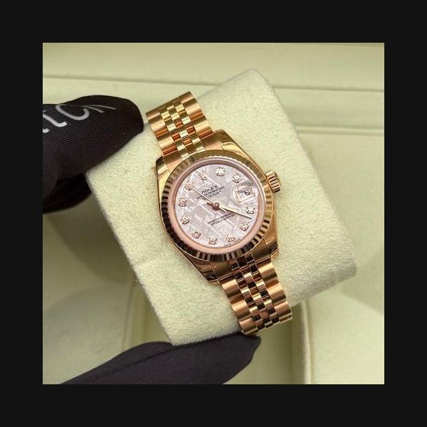 Rolex Rolex2003 Rose Gold Lady-Datejust 26 Factory Meteorite Diamond Dial Box Papers 179175 Recently Serviced - 5* Trusted Seller - Full Set