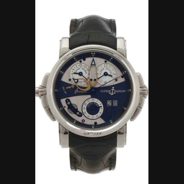 Ulysse Nardin ULYSEE NARDIN, Fine and Rare Sonata Cathedral Dual Time, OMEGA, Speedmaster Triple Calendar Chronograph Ref. 3523.80.00, 39mm, CARTIER, Tank Américaine Ref. 811905, 24 x 40mm, IWC, Chronograph Rattrapante Ref.3712 Split-Seconds, 41mm, BVLGARI, Ladies Tubogas Ref. BB 23 2T, 23mm