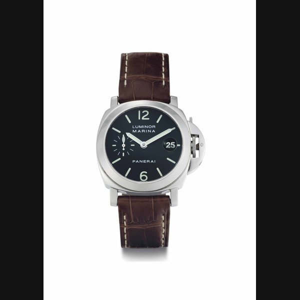 Panerai. An Oversized Stainless Steel Cushion-Shaped Wristwatch with Date SIGNED OFFICINE PANERAI, LUMINOR MARINA, OP6529, NO. B3417/4000, CASE NO. BB 990643, PAM0048, CIRCA 1999