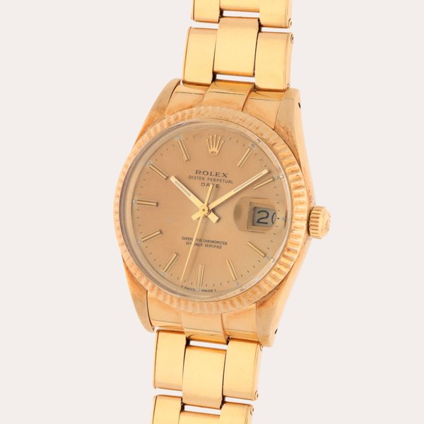 Rolex Oyster Perpetual Date, Reference 15007 | A yellow gold wristwatch with date and bracelet | Circa 1987