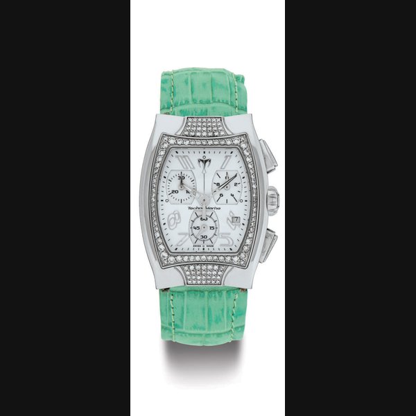 TECHNOMARINE. A STAINLESS STEEL, DIAMOND AND MOTHER-OF-PEARL CHRONOGRAH WRISTWATCH SIGNED TECHNOMARINE, TECHNOSQUARE MODEL, REF. TS24143, CIRCA 2005