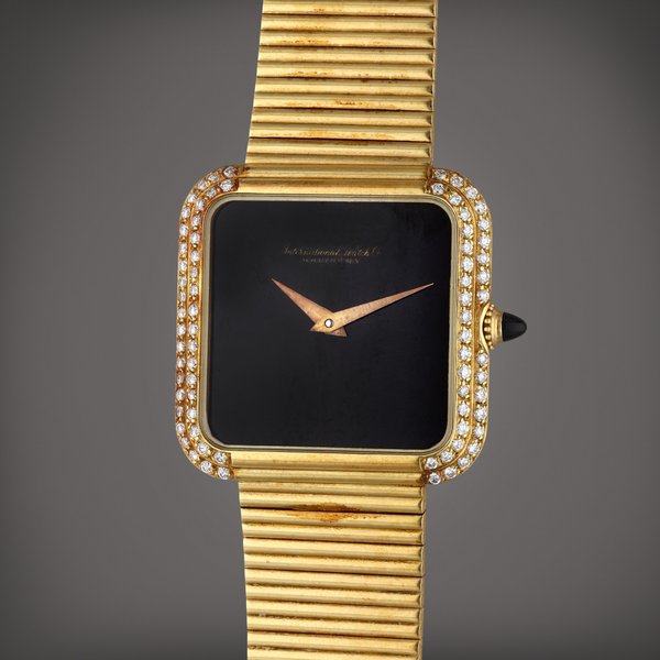 IWC A yellow gold and diamond-set bracelet watch with onyx dial, Circa 1980, Price & Market Data