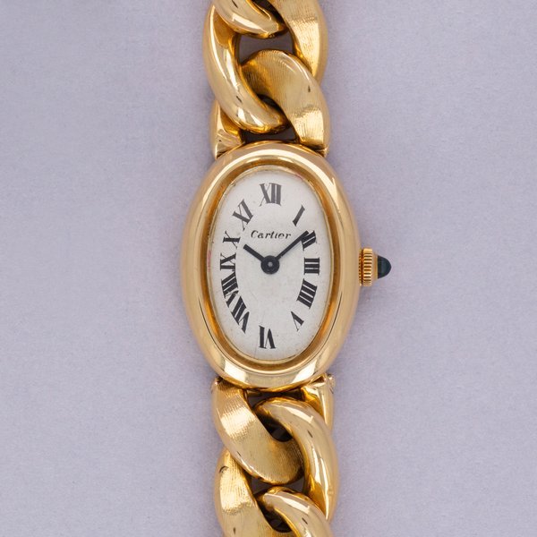 Cartier Cartier Baignore 7743-1 on Bracelet Made by Bueche Girod 18k YG 