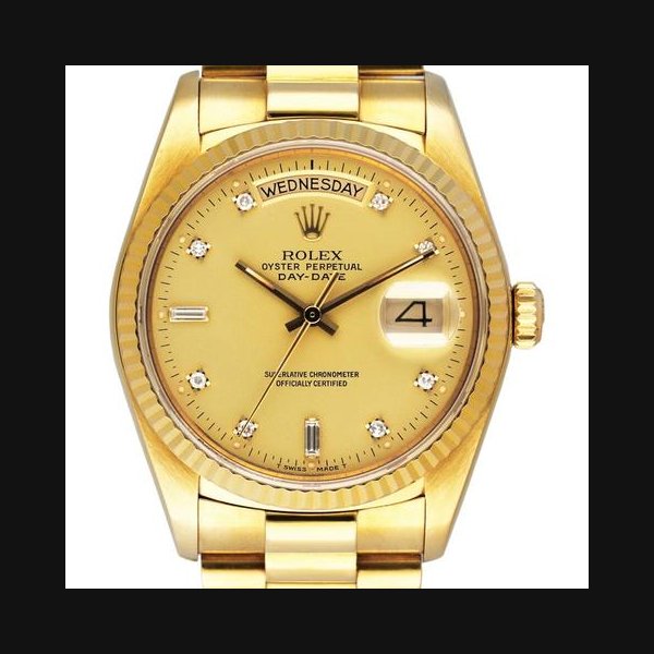 Rolex Day-Date18038 Diamond Dial Mens Watch