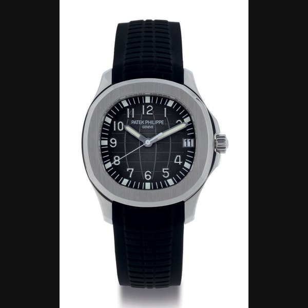 PATEK PHILIPPE. A STAINLESS STEEL AUTOMATIC WRISTWATCH WITH DATE AND CENTER SECONDS SIGNED PATEK PHILIPPE, GENEVE, AQUANAUT, MOVEMENT NO. 3713004, CASE NO. 4415561, REF. 5165, CIRCA 2007