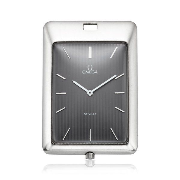 OMEGA, STEEL DE VILLE POCKET WATCH, REF. ST 111.1738
