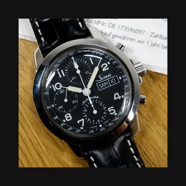 Sinn Sinn 10340 mm 103 St Ty TRITIUM Chronograph AUTOMATIK Plexiglas FULL SET ETA7750