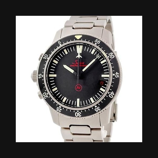 Sinn SinnWatches 503.EZM-1 Chronograph Mission Timer Black Crown at 9 o'clock Date display Rotating bezel