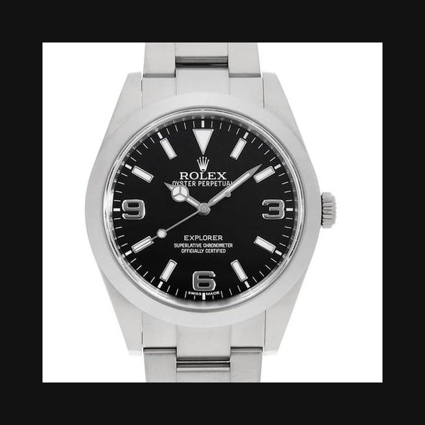Rolex ExplorerI early model blackout 214270 black Mirror buckle Random Number USED mens