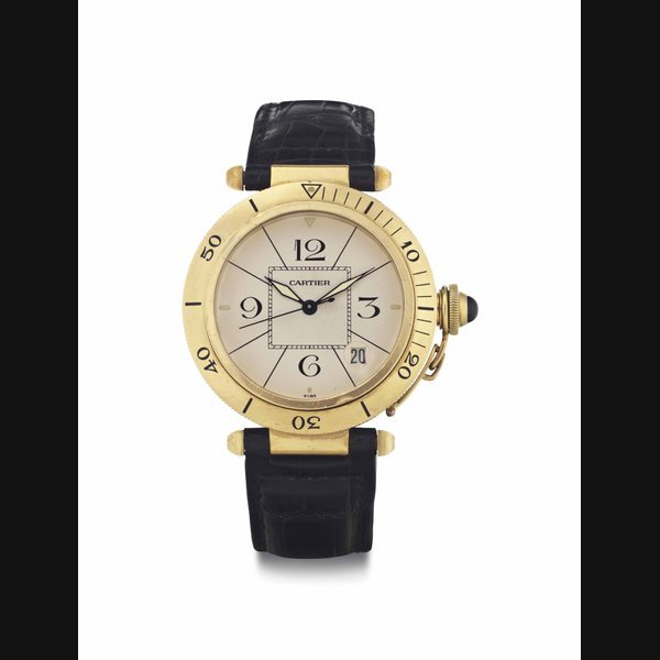 Cartier Cartier. An 18k Gold Automatic Wristwatch With Date SIGNED CARTIER, PASHA DE CARTIER MODEL, REF. 1991, CASE NO. M104696, CIRCA 1995