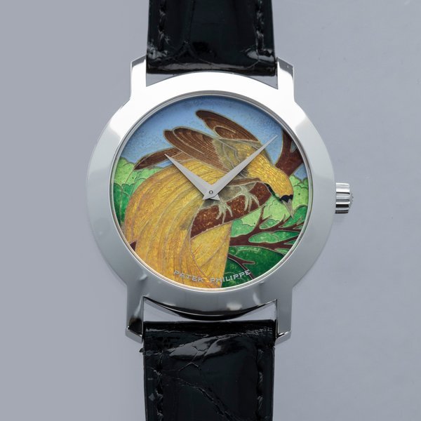 Patek Philippe Patek Philippe Calatrava 5075G-013 Cloisonne Enamel Birds of Paradise Paradisaea Rubra 18k WG