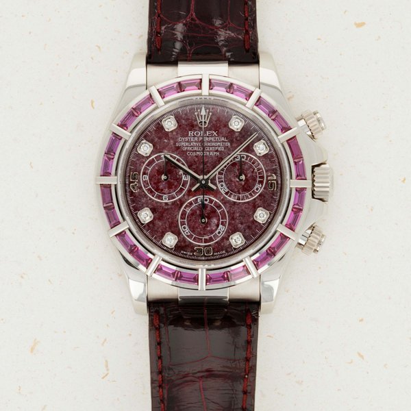 Rolex Rolex Cosmograph Daytona White Gold Ruby Bezel Rubellite Dial 116589