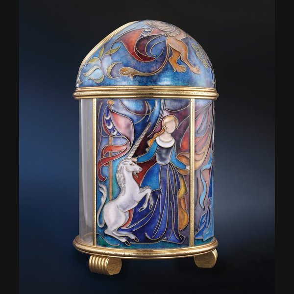 Patek Philippe Ref. 770 Cloisonné Solar Dome Clock, Pendulette Solaire Cloisonné, "La Dame à la Licorne"