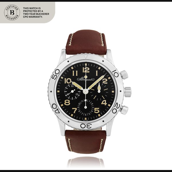Breguet Type XX Aeronavale, Ref. 3800 Chronographe flyback en platine | Platinum flyback chronograph wristwatch Vers 2006 | Circa 2006